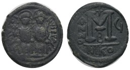 JUSTIN II with SOPHIA. (565-578 AD). AE. Follis Nicomedia Condition : Very fine. Weight : 12.89 gr
Diameter : 29.43 mm