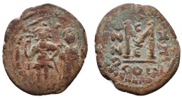HERACLIUS with HERACLIUS CONSTANTINE (610-641 AD) AE. follis. Constantinople Condition : Very fine. Weight : 8.13 gr
Diameter : 27.80 mm