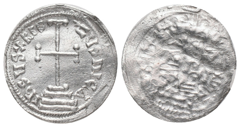 LEO IV and CONSTANTINE VI., Constantinople. Miliaresion. (776-780 AD). AR. Silve...