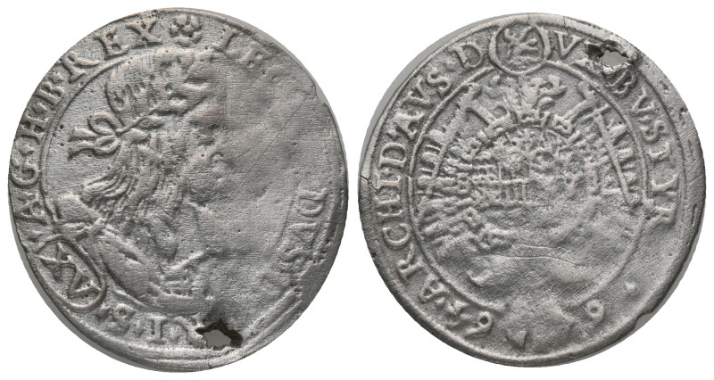 Hungary. Leopold I, AD 1674-1696. AR, 15 Krajcar
4.88 GR 28.51 MM