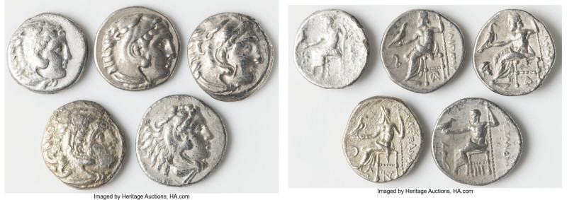 ANCIENT LOTS. Greek. Macedonian Kingdom. Ca. 4th-3rd centuries. Lot of five (5) ...