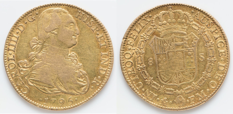 Charles IV gold 8 Escudos 1795 Mo-FM VF, Mexico City mint, KM159, Cal-1634, 36.4...