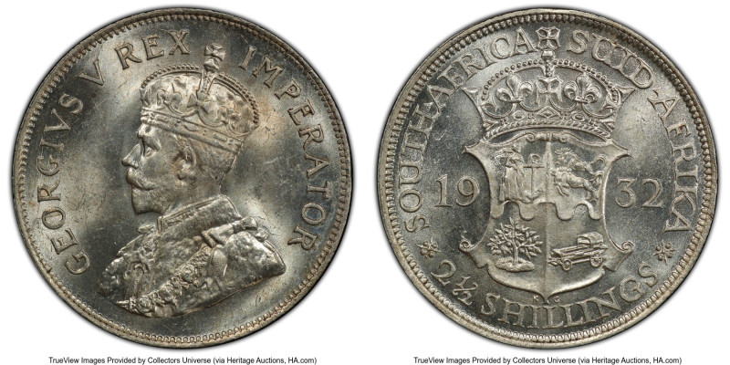 George V 2-1/2 Shillings 1932 MS63 PCGS, Pretoria mint, KM19.3, Hern-S283. Lustr...