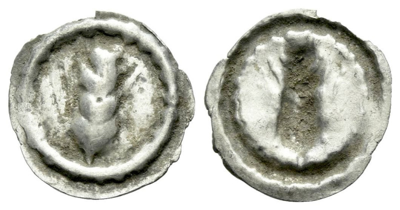 Lucania, Metapontum Hemiobol circa 540-510, AR 11.00 mm., 0.17 g.

Toned and V...