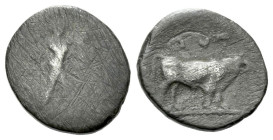 Lucania, Poseidonia Diobol IV century BC - Ex Naville Numismatics sale 48, 2019, 14 (part of). From the E.E. Clain-Stefanelli collection.