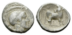 Lucania, Thurium Diobol circa 400-375 - Ex Naville Numismatics sale 48, 2019, 15. From the E.E. Clain-Stefanelli collection.