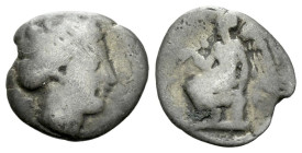 Bruttium, Terina Diobol IV century BC - Ex Naville Numismatics sale 48, 2019, 14 (part of). From the E.E. Clain-Stefanelli collection.