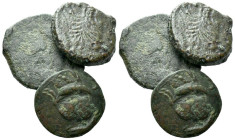 The Carthaginians in Sicily and North Africa, Large lot of 3 Bronzes III century