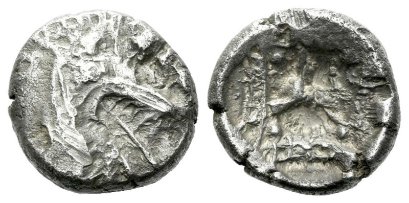 Caria, Halicarnassus Tetrobol circa 500-495, AR 12.00 mm., 1.75 g.

VF