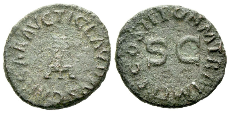 Claudius, 41-54 Quadrans Rome circa 41-54, Æ 16.00 mm., 2.54 g.

Deposits, oth...