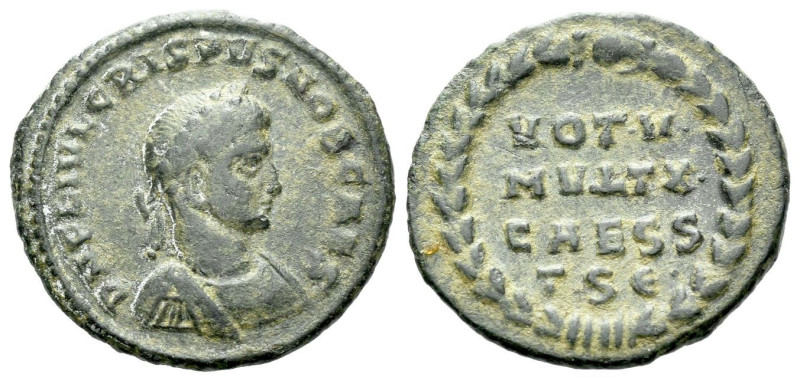 Crispus caesar, 317-326 Follis Thessalonica circa 317-326, Æ 19.00 mm., 2.53 g....