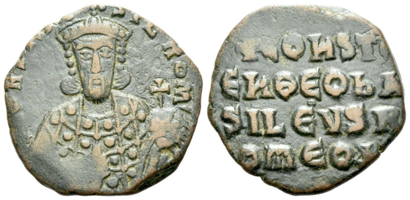 Constantine VII and Romanus I, 913-959 Follis Constantinople circa 913-959, Æ 24...