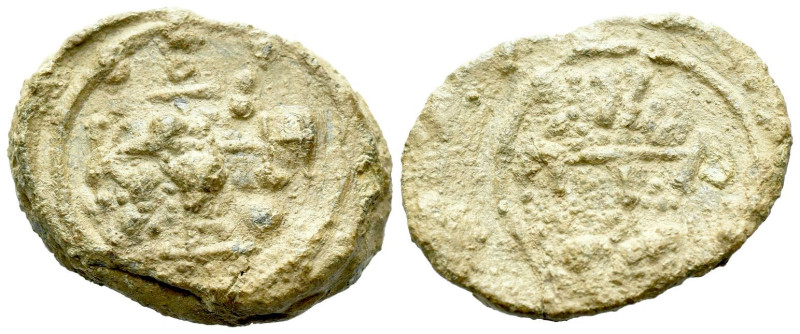 Byzantine seal Seal circa VII-XI century AD, PB 25.00 mm., 14.01 g.

VF