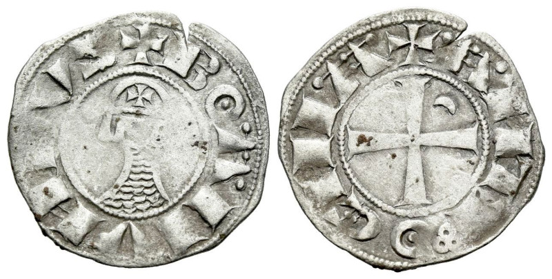 Crusader States, Bohémond III, 1163-1201 Denaro 1163-1201, AR 19.00 mm., 0.96 g....