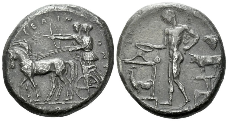 , Tetradrachm of Selinus. Modern replica to study XX century, AR 29.00 mm., 17.2...