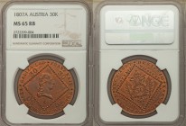 Franz I 30 Kreuzer 1807-A MS65 Red and Brown NGC, Vienna mint, KM2149. Edge: Chain. Laureate head right within beaded square outline / Crowned imperia...