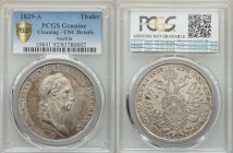 Franz II (I) Taler 1829-A UNC Details (Cleaning) PCGS, Vienna mint, KM2163. Head with short hair right / Crowned imperial double eagle. From A Special...