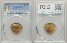 Belgian Colony Franc 1949 MS64 PCGS, KM26. Denomination, stars flanking, legend at top and bottom / African elephant left, date below. From A Special ...