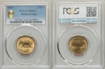 Belgian Colony 2 Francs 1947 MS64 PCGS, KM28. Denomination, stars flanking, legend at top and bottom / African elephant left, date below. From A Speci...