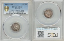 Republic 1/2 Sol 1830 PTS-JL MS65 PCGS, Potosi mint, KM93.2a. Uniformed bust right / Six 6-pointed stars in arc above arms. From A Special Selection o...