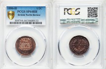 British Protectorate Specimen 1/2 Cent 1886-H SP64 Red and Brown PCGS, Heaton mint, KM1. Denomination within wreath / National arms, date below. From ...
