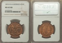 British Protectorate Cent 1891-H MS65 Red and Brown NGC, Heaton mint, KM2. Denomination within wreath / National arms with supporters, date below. Fro...