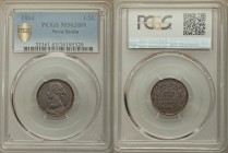 Nova Scotia. Victoria 1/2 Cent 1864 MS63 Brown PCGS, Ottawa mint, KM7. Laureate bust left / Crown and date within beaded circle, wreath of roses surro...