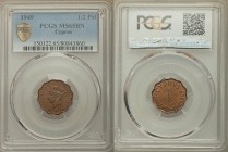 British Colony. George VI 1/2 Piastre 1949 MS65 Brown PCGS, KM29. Crowned head left / Denomination, date at right. From A Special Selection of World C...