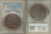 Republic 5 Sols 1792 UNC Detail (Cleaned) PCGS, KM-Tn28, VG-294, Maz-150. Allegiance scene; Roman numeral date in exergue / 6-line legend and date in ...
