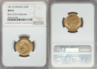 Napoleon gold 20 Francs 1811-A MS61 NGC, Paris mint, KM695.1. Laureate head left / Denomination within wreath. Ex. Rive d'Or Collection From A Special...