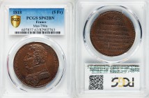 Charles Philippe Specimen 5 Francs 1818 SP62 Brown PCGS, KM-M15a; Maz-794a. Charles Philippe's (later Charles X) visit to Paris mint. From A Special S...
