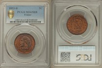 Napoleon III 5 Centimes 1853-B MS65 Red and Brown PCGS, Rouen mint, KM777.2. Head left / Eagle. From A Special Selection of World Coins

HID0980124201...