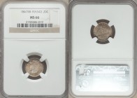 Napoleon III 20 Centimes 1867-BB MS66 NGC, Strasbourg mint, KM808.2. Laureate head left / Crown above denomination. From A Special Selection of World ...