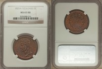 Charles X 5 Centimes 1825-A MS65 Red and Brown NGC, Paris mint, KM10.1. Laureate head left / Denomination within wreath. From A Special Selection of W...