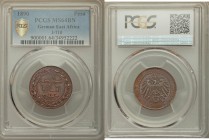 German Colony. Wilhelm II Pesa 1890 MS64 Brown PCGS, KM1, J-710. Inscription within center circle, wreath surrounds / Crowned imperial eagle within ci...