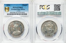 German Colony. Wilhelm II Proof Rupie 1890 PR62 PCGS, KM2. Armored bust left / Shielded arms, denomination below. From A Special Selection of World Co...