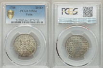 Fulda. Heinrich VIII 20 Kreuzer 1788 MS64 PCGS, KM146, Eichelmann 152. Helmeted 4-fold arms with ornaments / Inscription. From A Special Selection of ...