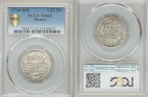 Munster. Franz Arnold von Wolff-Metternich 1/12 Taler 1714-WR MS65 PCGS, KM153. Crowned flat-top shield / Value, date. From A Special Selection of Wor...