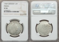 Prussia. Friedrich II 1/3 Taler 1764-F VF30 NGC, Magdeburg mint, KM303. Head right / Value, date within laurel and palm branches. Very rare date, unpr...