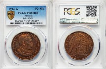 Prussia. Wilhelm II Proof 3 Mark 1913-G PR65 Red and Brown PCGS, Karlsruhe mint, Schaaf 113/G1. Armored bust right / Eagle supports shield in Collar o...