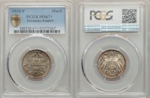 Wilhelm II Mark 1915 MS67+ PCGS, Stuttgart mint, KM14. Denomination within wreath / Crowned imperial eagle with shield on breast. From A Special Selec...