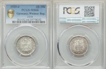 Weimar Republic Reichsmark 1925-J MS64 PCGS, Hamburg mint, KM44, J-319. Eagle above date / Denomination within wreath. From A Special Selection of Wor...