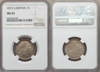 George III Shilling 1819 MS65 NGC, KM666, S-3790. Laureate head right / Crowned arms within order chain. From A Special Selection of World Coins

HID0...