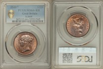 Victoria 1/2 Penny 1848/7 MS64+ Red and Brown PCGS, KM726, S-3949. Head left / Britannia seated right. From A Special Selection of World Coins

HID098...