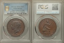 Victoria Penny 1854 MS63 Brown PCGS, KM739, S-3948, Plain trident. Head left / Britannia seated right. From A Special Selection of World Coins

HID098...