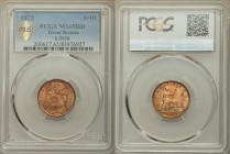 Victoria Farthing 1873 MS65 Red PCGS, KM747.2, S-3958. Draped bust left / Britannia seated right. Toothed border. From A Special Selection of World Co...