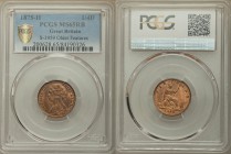 Victoria Farthing 1875-H MS65 Red and Brown PCGS, Heaton mint, KM753, S-3959. Laureate bust left / Britannia seated right. From A Special Selection of...