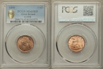 Victoria Farthing 1890 MS65 Red PCGS, KM753, S-3958. Head left / Britannia seated right. From A Special Selection of World Coins

HID09801242017