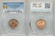 Victoria Farthing 1891 MS65 Red PCGS, KM753, S-3958. Laureate bust left / Britannia seated right. From A Special Selection of World Coins

HID09801242...