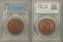 Victoria Penny 1862 MS64 Red and Brown PCGS, KM749.2, S-3954, without signature on obverse. Laureate bust left / Britannia seated right. Toothed borde...